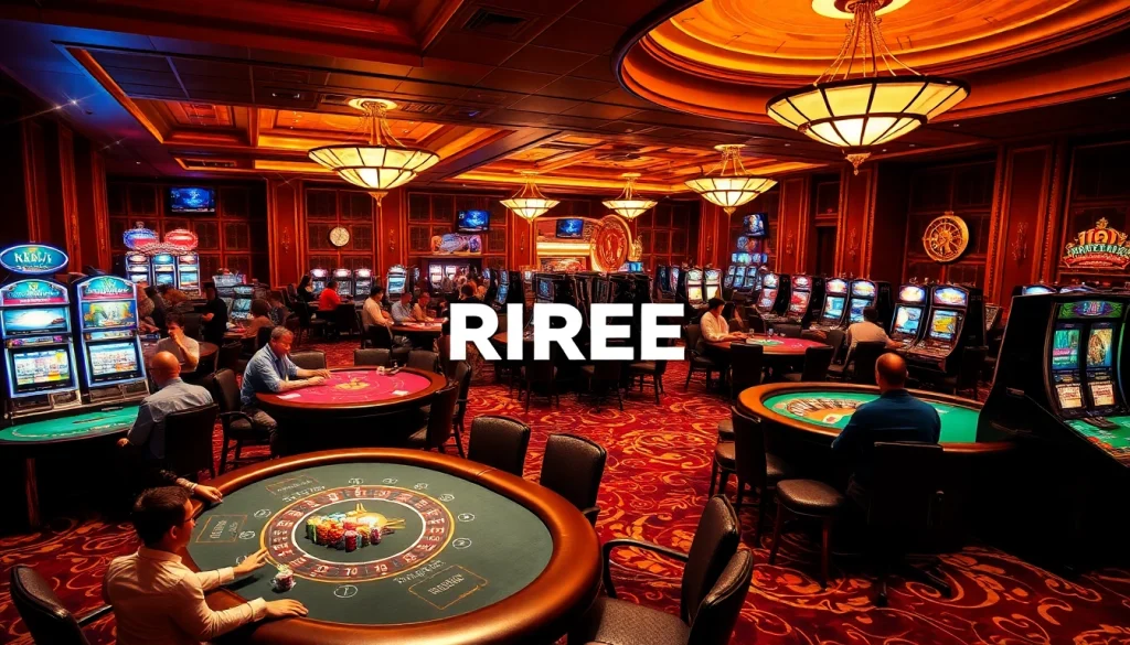 In a thrilling casino scene, RREE highlights an intense poker game with colorful chips and eager players.