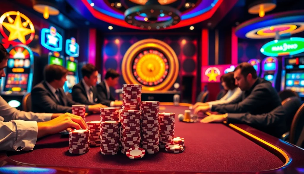 Experience thrilling gameplay at https://go8.bz/ with engaging poker action in a luxurious casino setting.