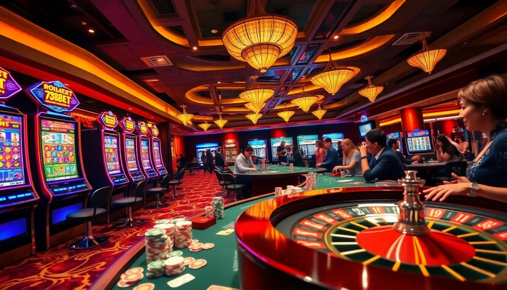 Exciting casino atmosphere at 788bet with vibrant games and engaging players.